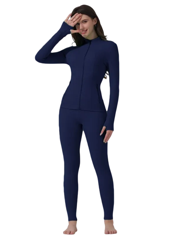 【Gold Zipper】Women's Sporty Tracksuit Set
