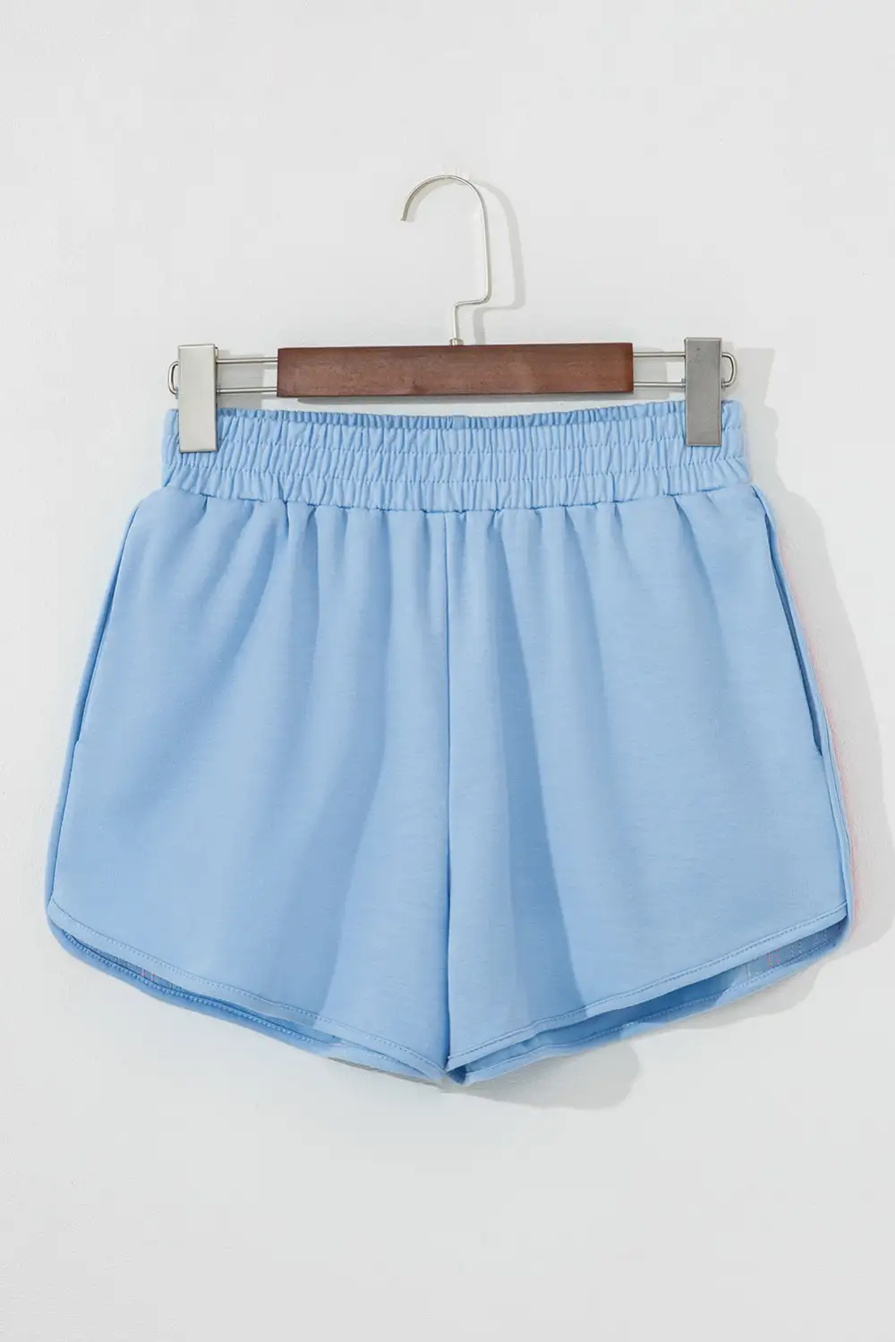 Striped High Waist Elastic Waist Active Shorts