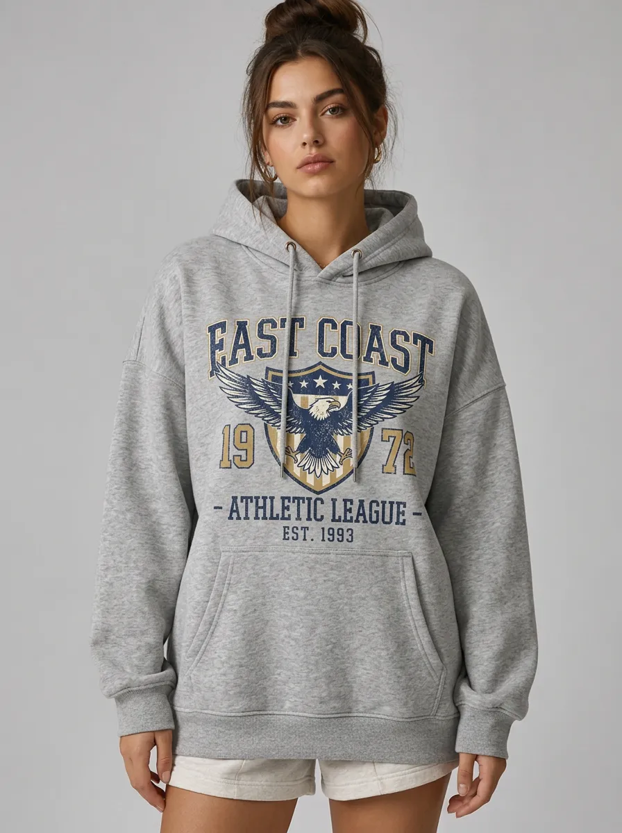Women's East Coast Athletic League Eagle Shield Printed Hoodie