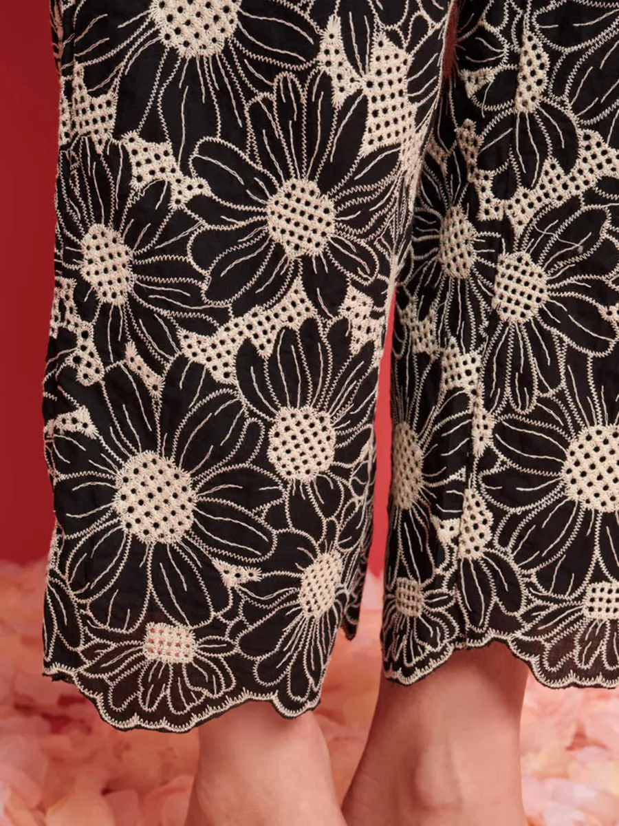 Casual Flower Haze Wide Leg Trousers