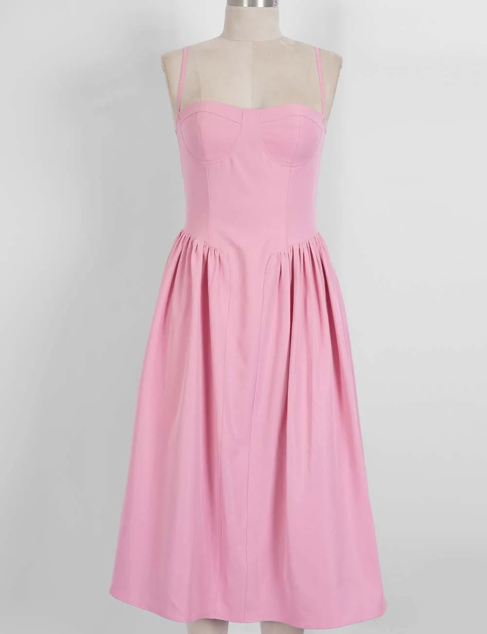 Chic Sweetheart Neck Corset Spaghetti Strap Midi Dress