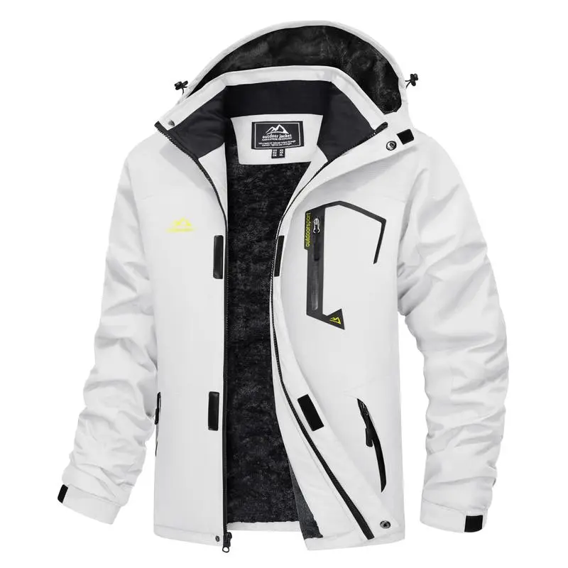 Men's Winter Coats Waterproof Ski Snow Jacket Warm Fleece Jacket Parka Raincoats With Multi-Pockets