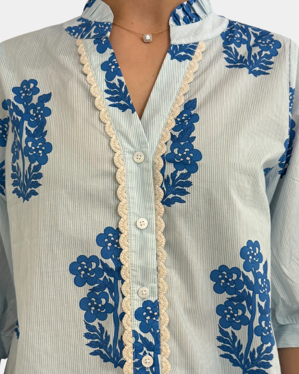 Floral Button Front Top
