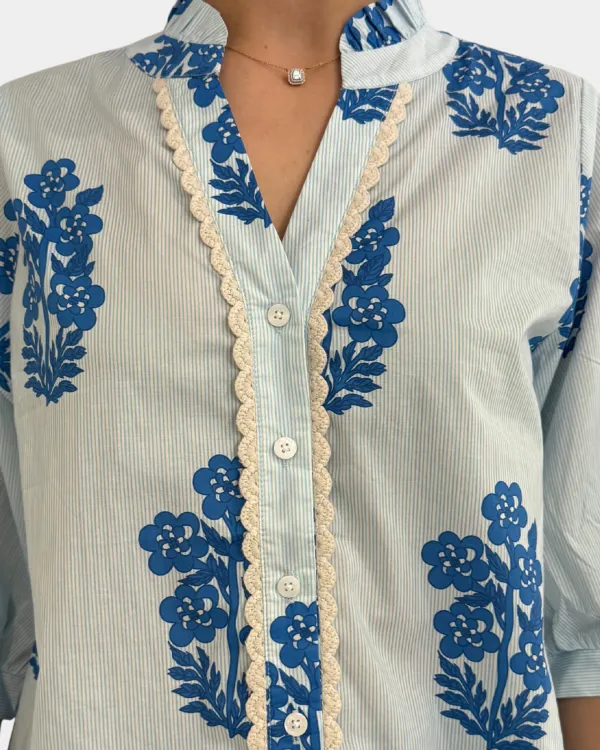 Floral Button Front Top