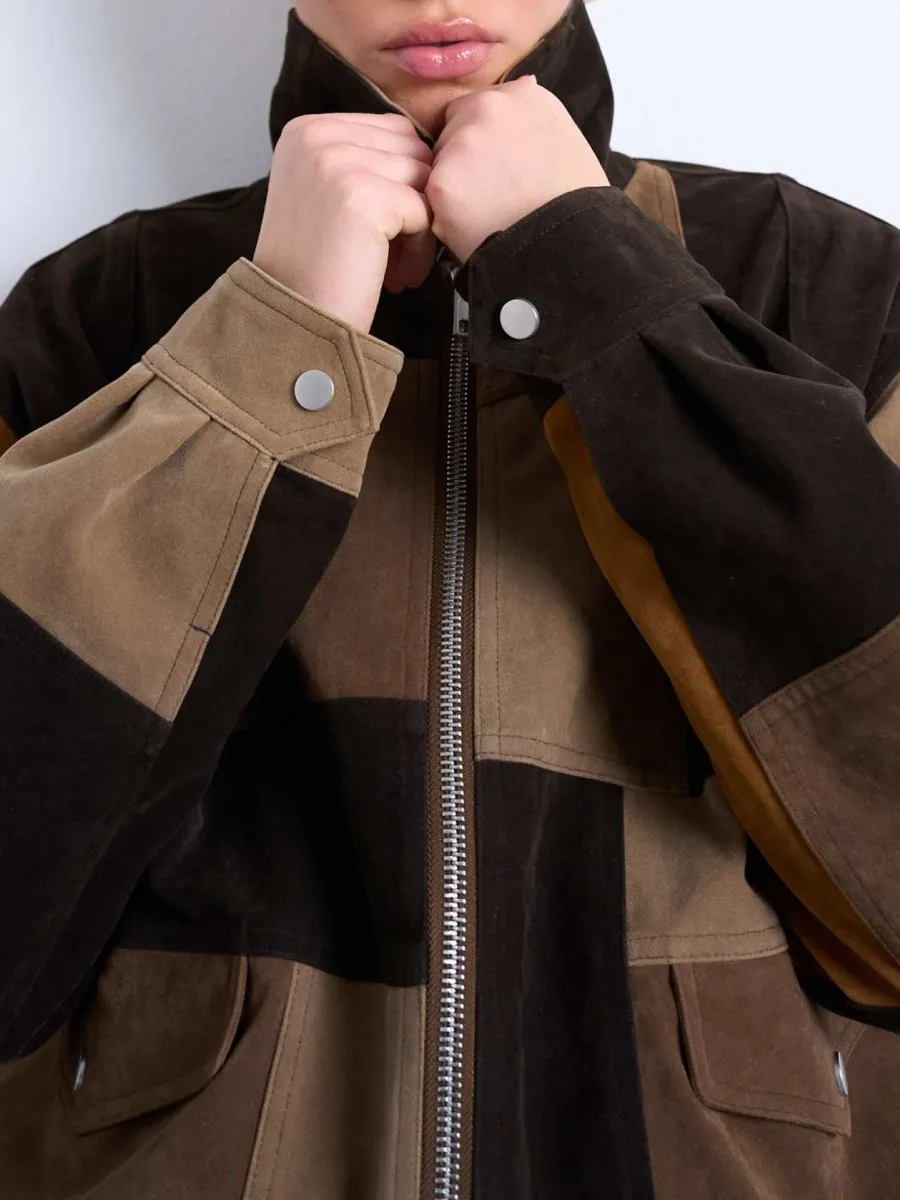 Color Block Zip Up Jacket