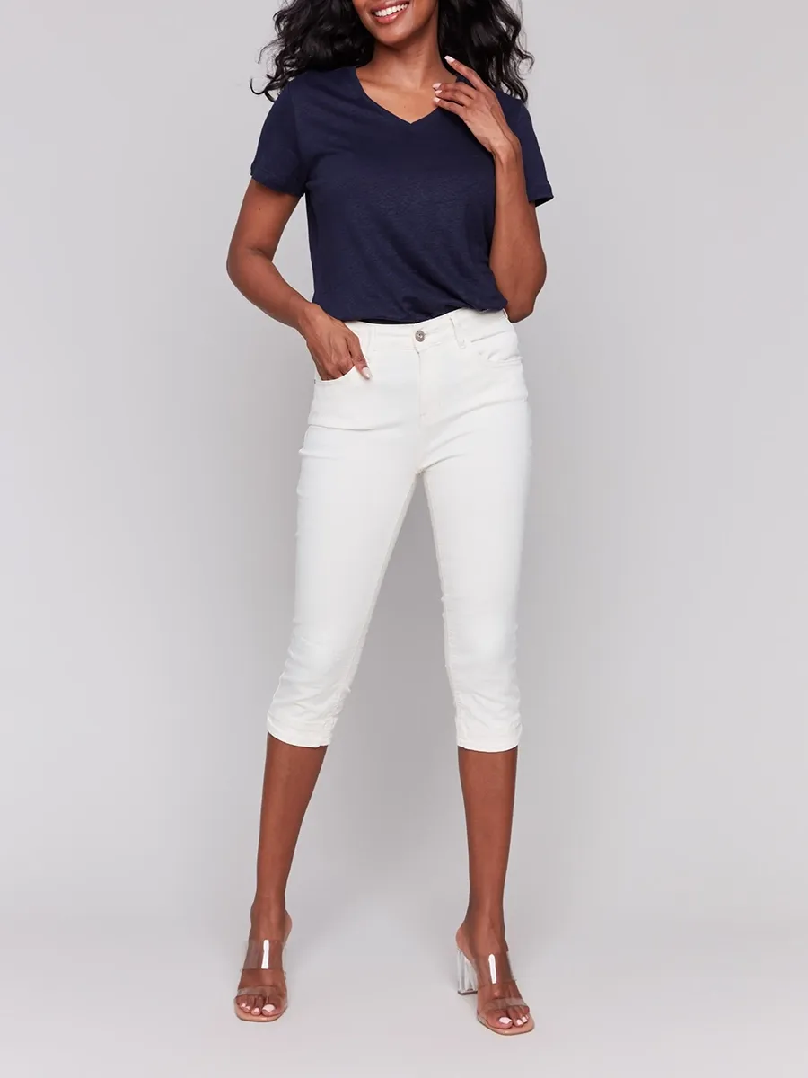 Women's Breathable Cotton Twill Cropped Pants
