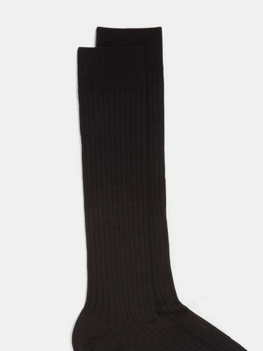 Classic Black Ribbed Socks