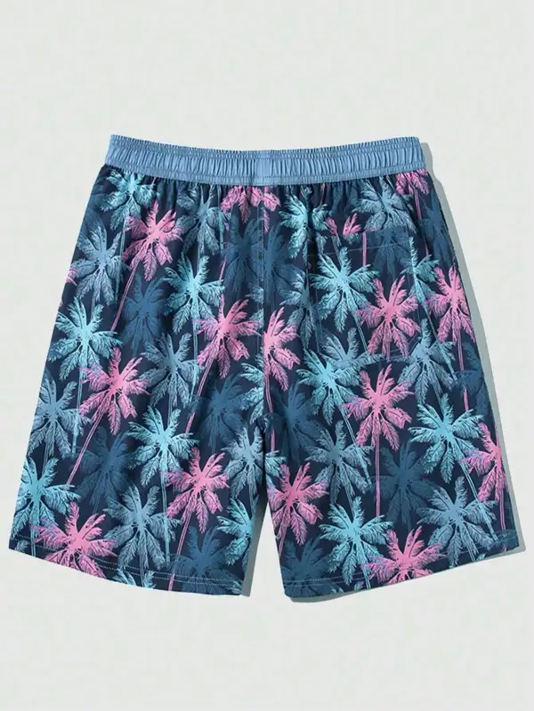 Men's Poolside Tropical Print Swim Trunks
