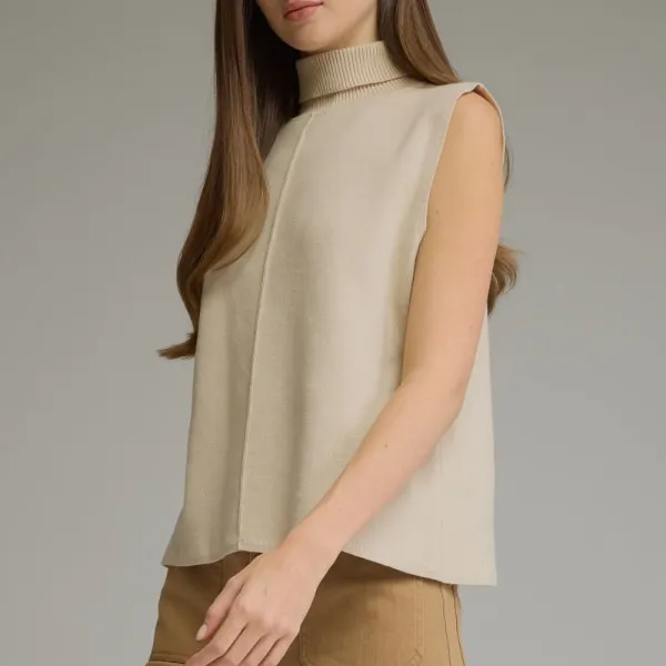 Turtleneck Front Seam Top