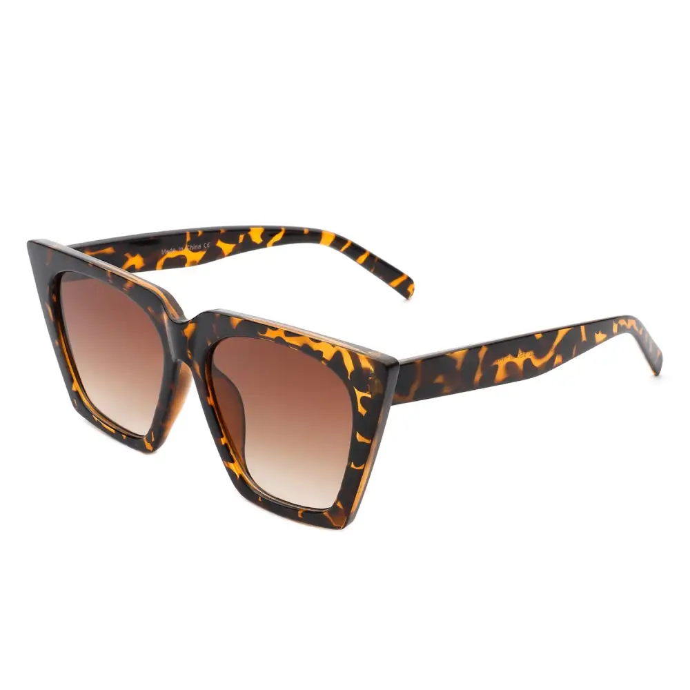 Curved Cat Eye Square Frame Sunglasses