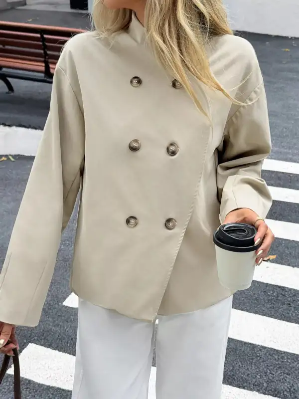 Double-breasted Long Sleeve Jacket