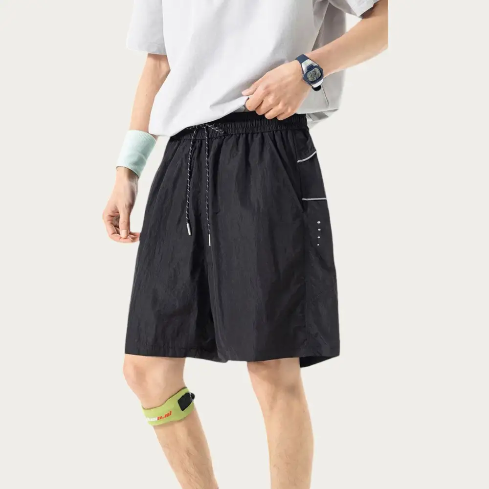 Drawstring Side-Pocket Lightweight Men's Athletic Shorts