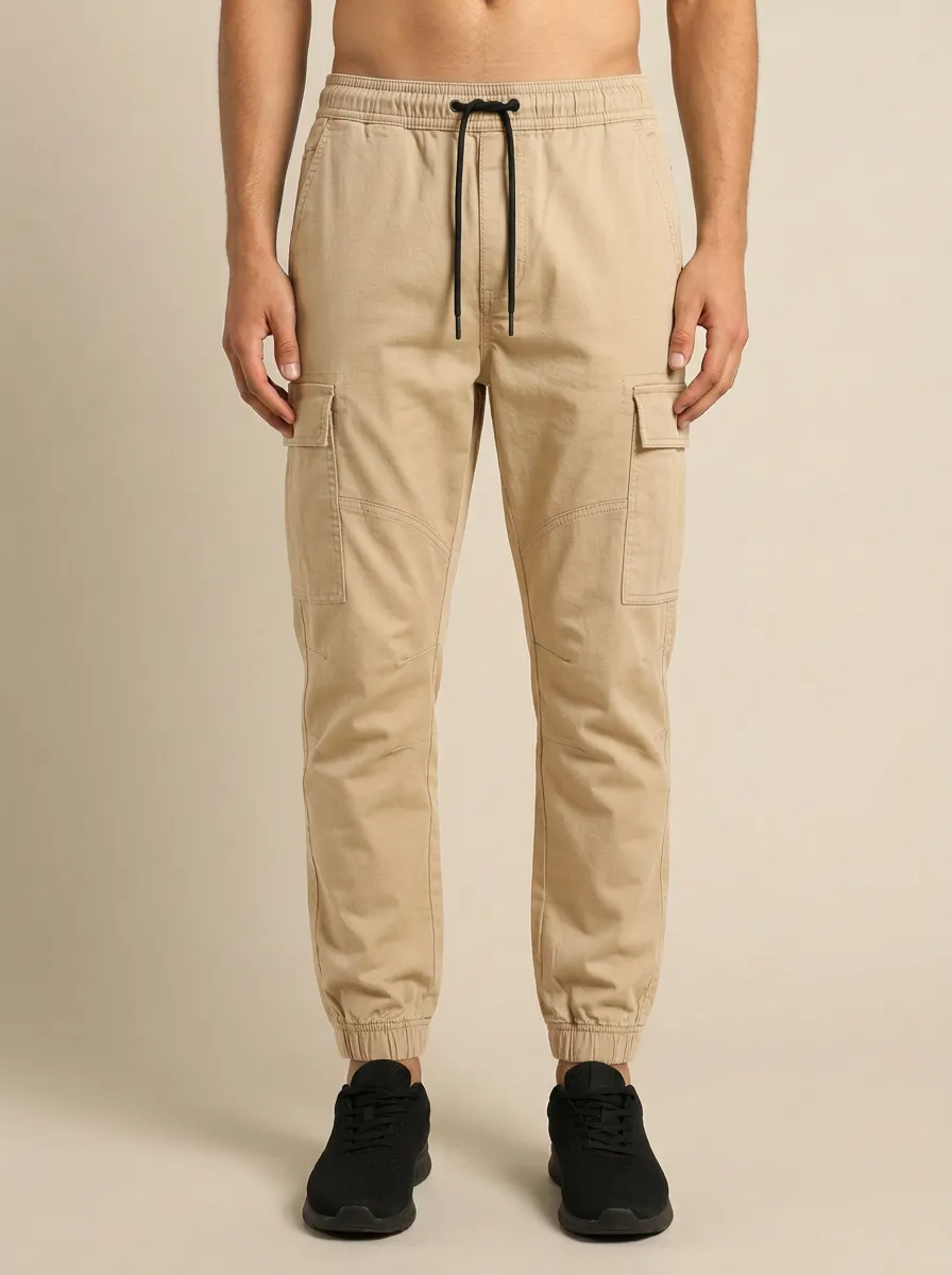 Outdoor Elastic-Waist Jogger Men's Cargo Pants