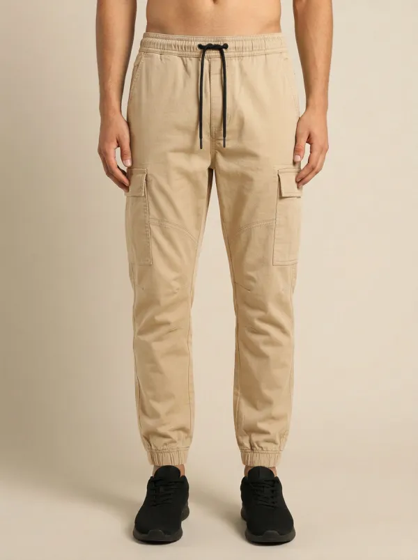 Outdoor Elastic-Waist Jogger Men's Cargo Pants