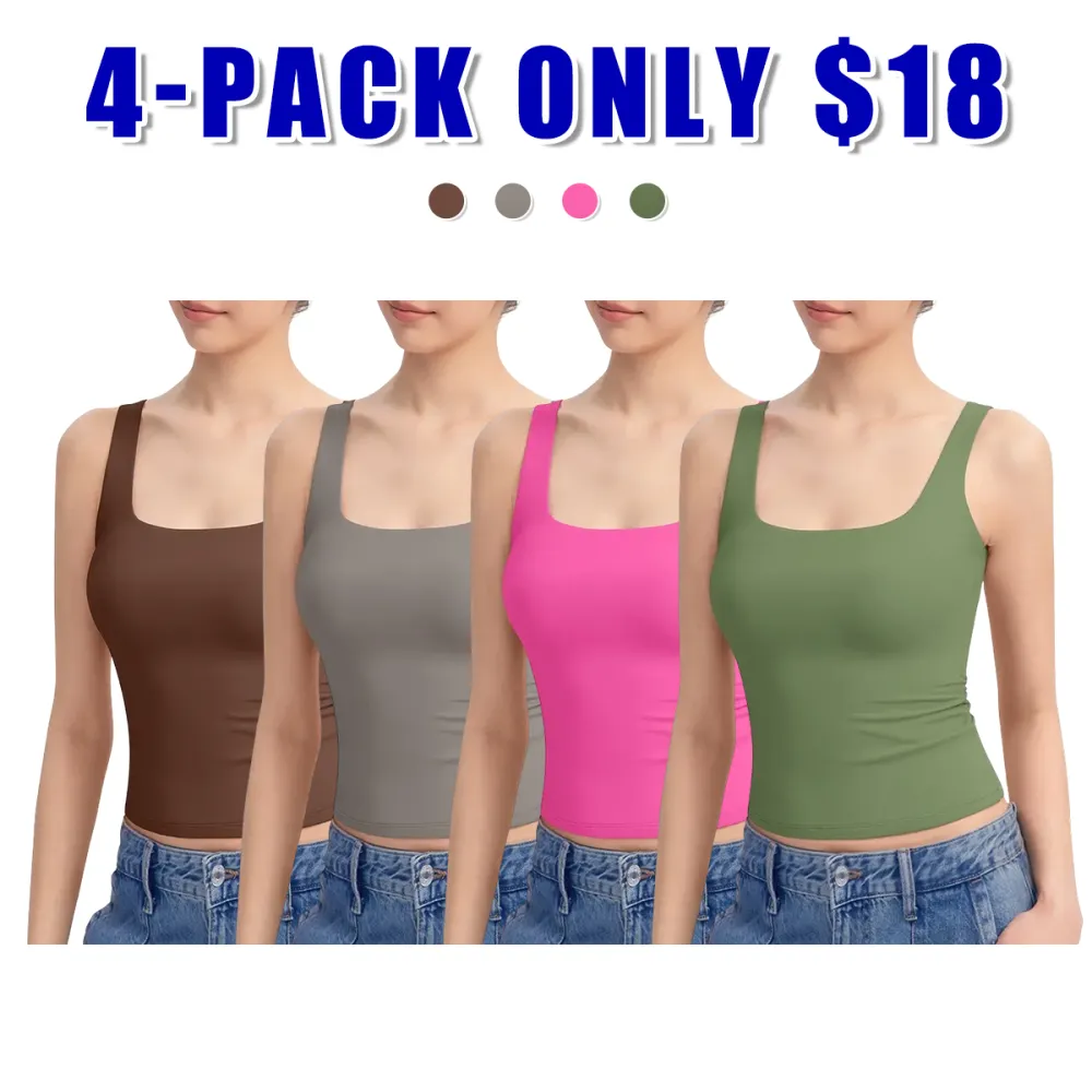 Women's Tank Top Sleeveless Double Lined Basic Tops