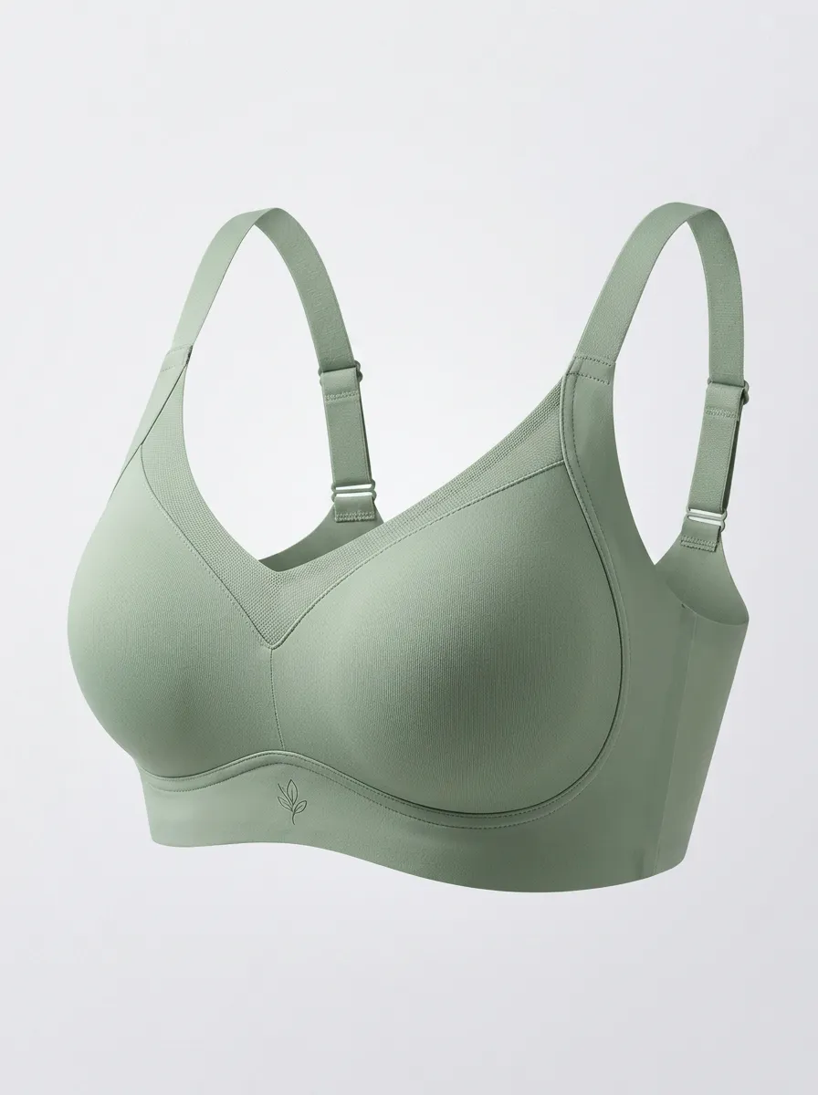 Women's Contour-Cup Wide-Strap Adjustable-Strap Mesh-Panel Bra