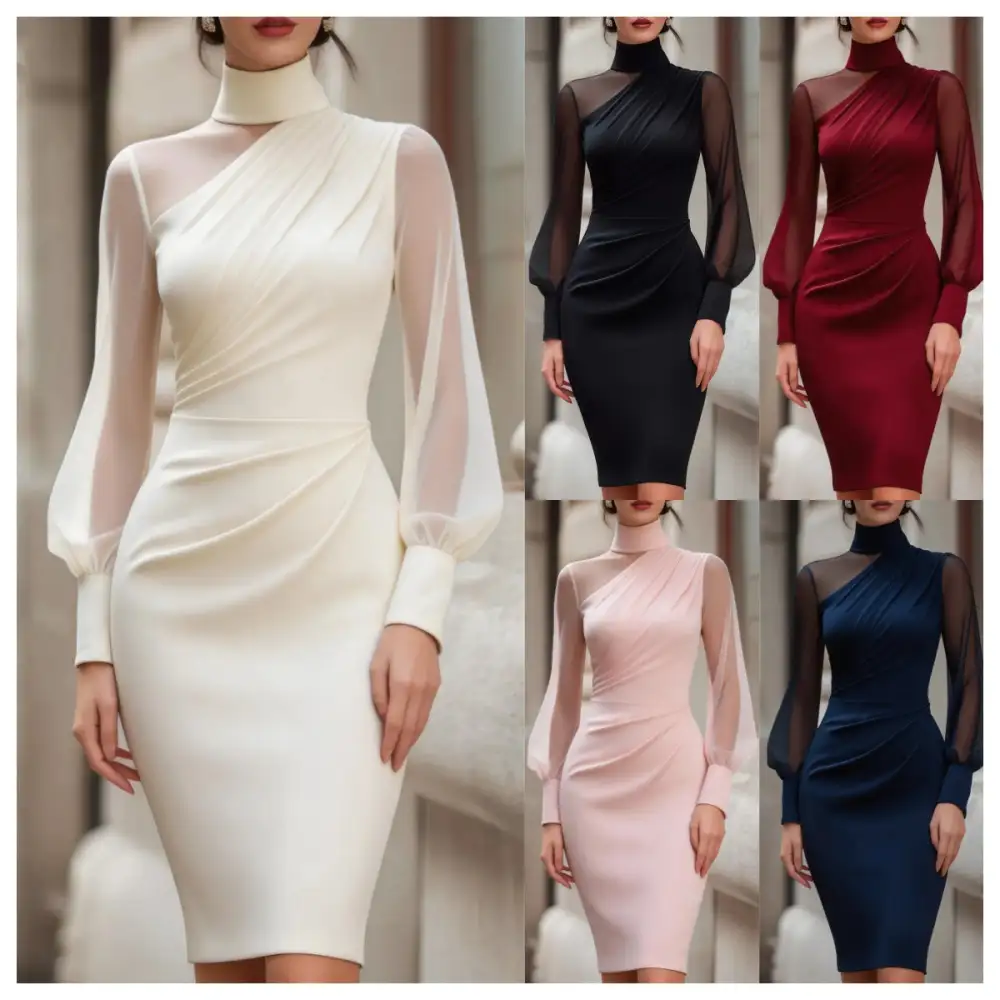 Turtleneck Slim Casual Dress
