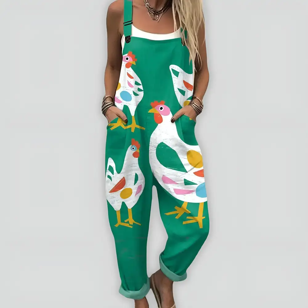 Printed Wide Leg Relaxed Jumpsuit