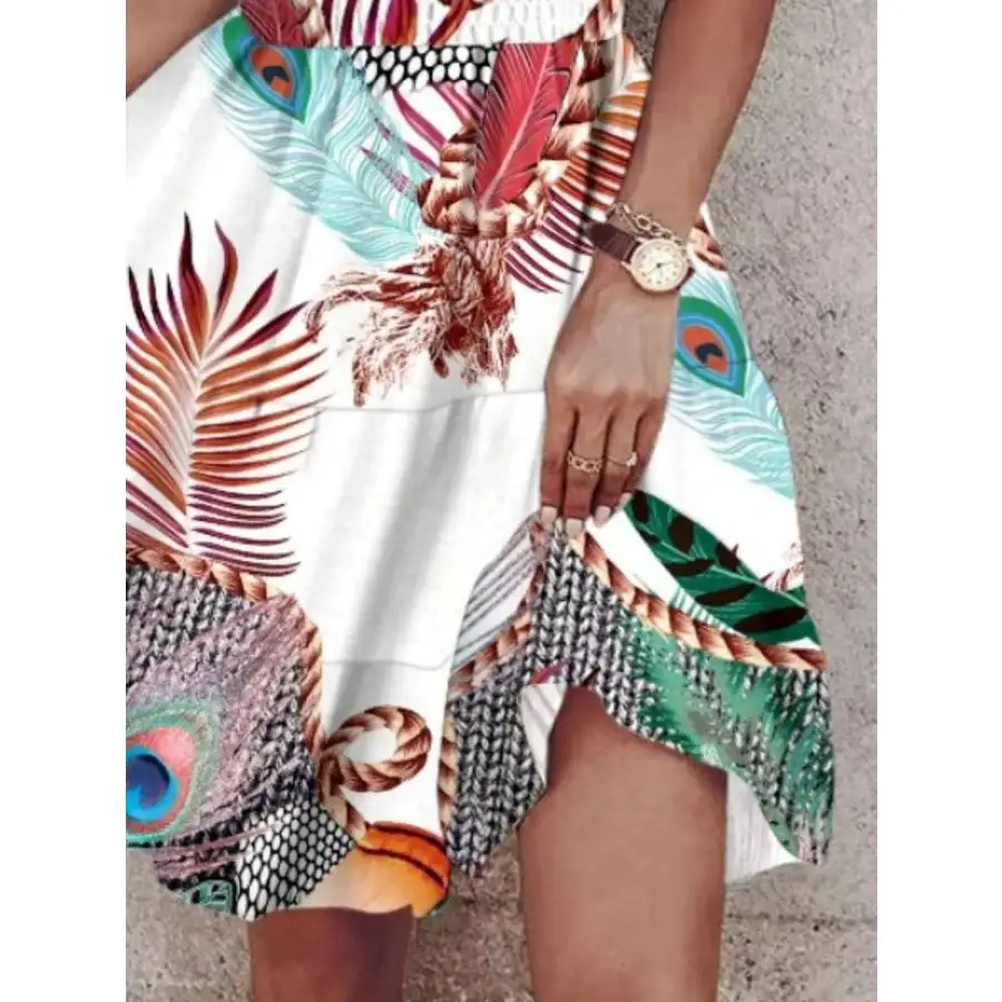 Paisley Print Halter Neck Mini Dress