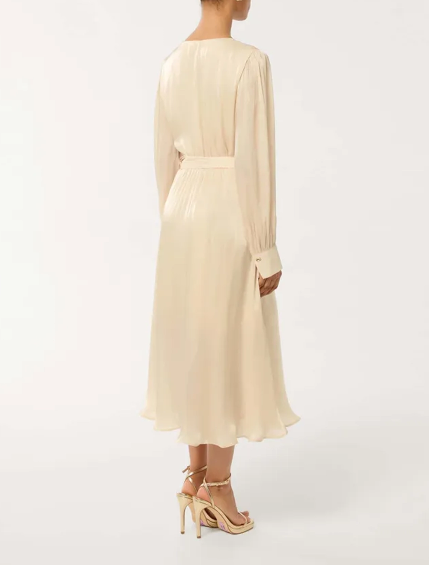 Petite Metallic Wrap Midi Dress