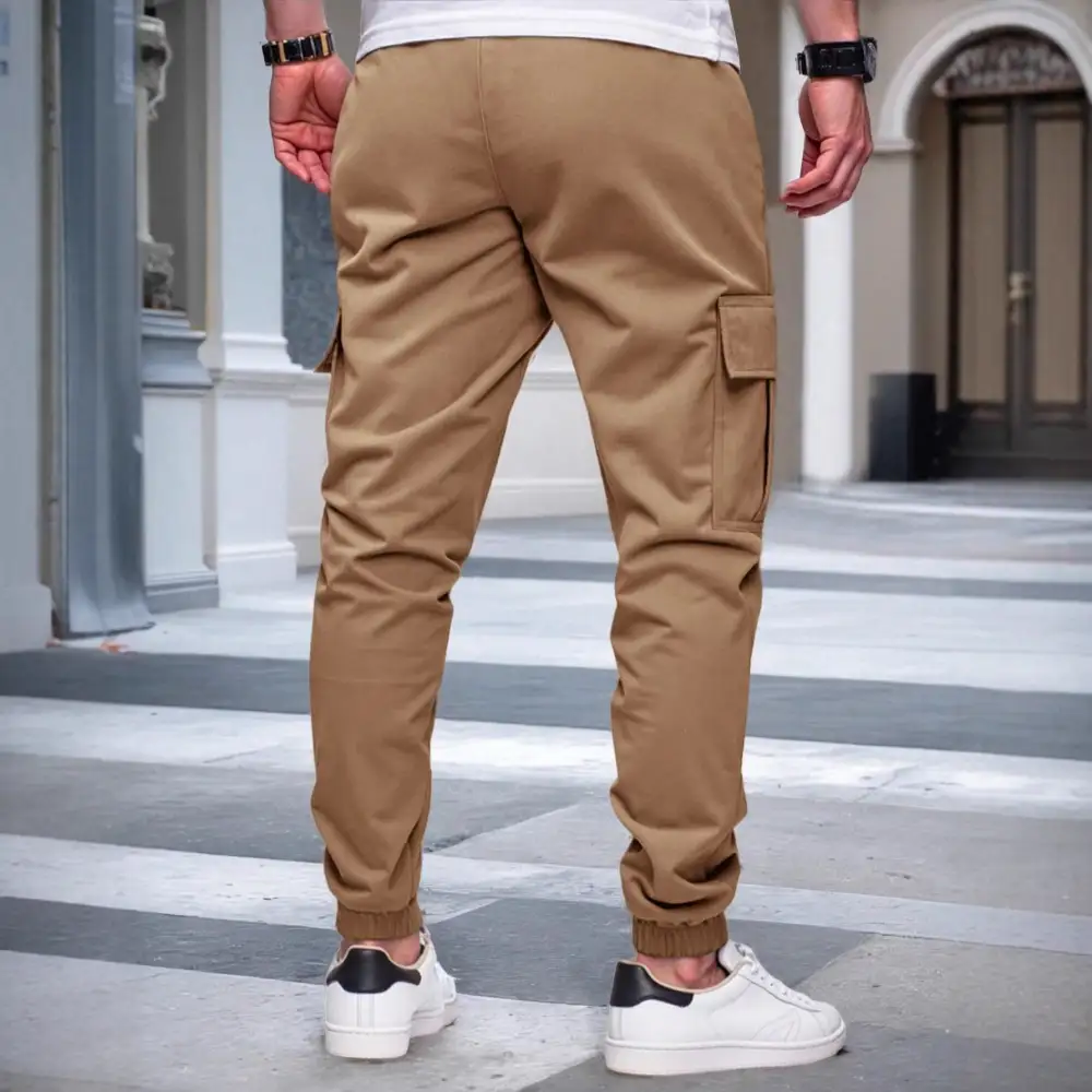 Men's  Tapered Cargo Pants Pockets Waist Leg