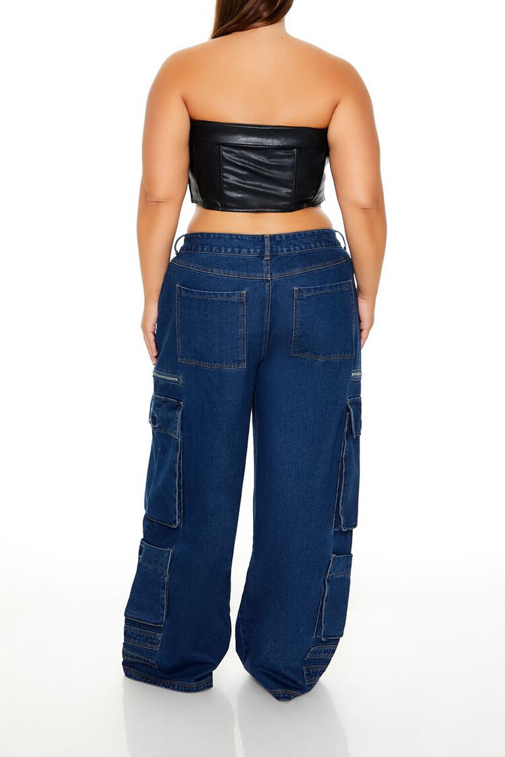 Plus Size Mid-Rise Cargo Jeans
