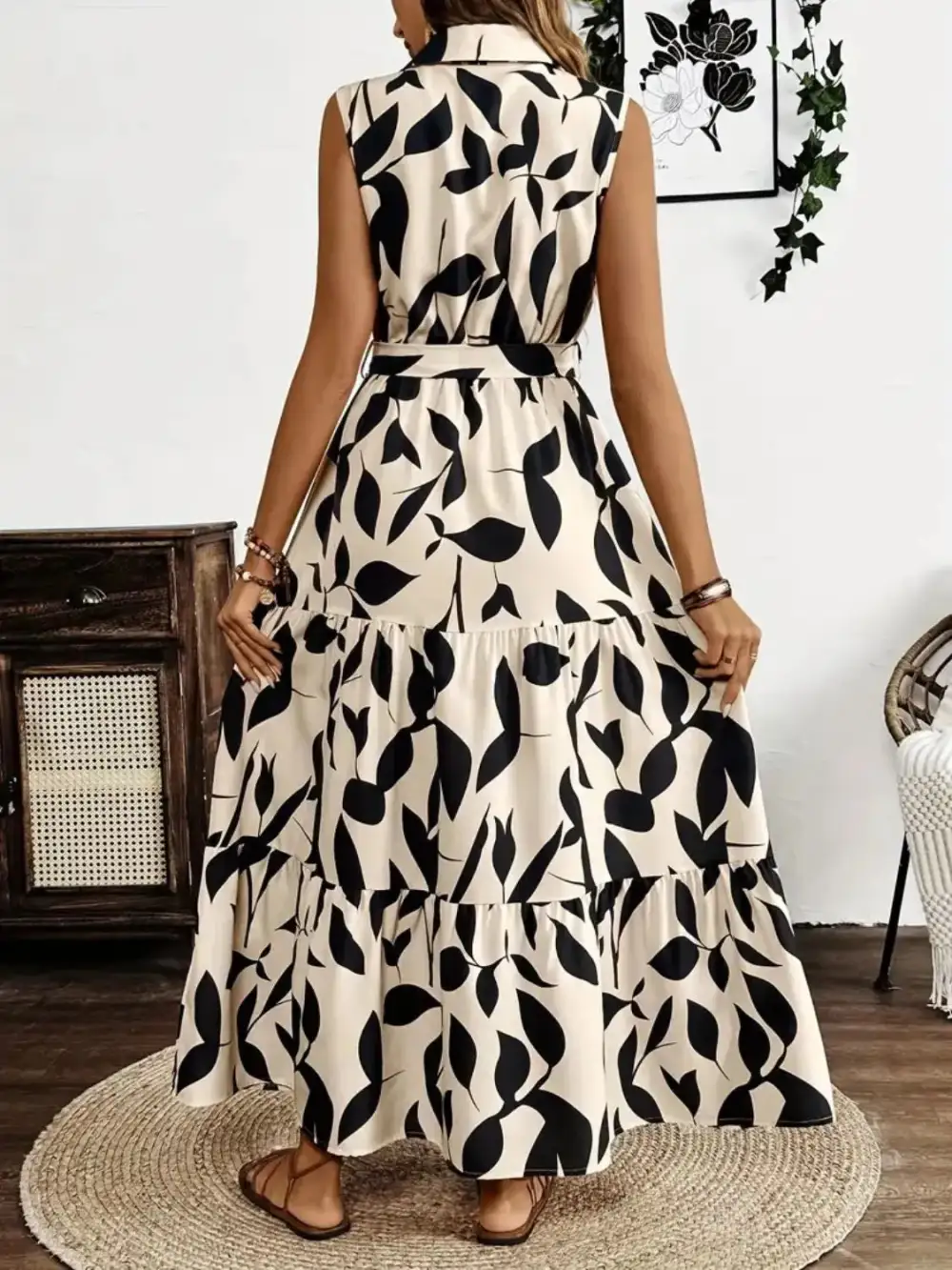 Sleeveless Printed Maxi Dress