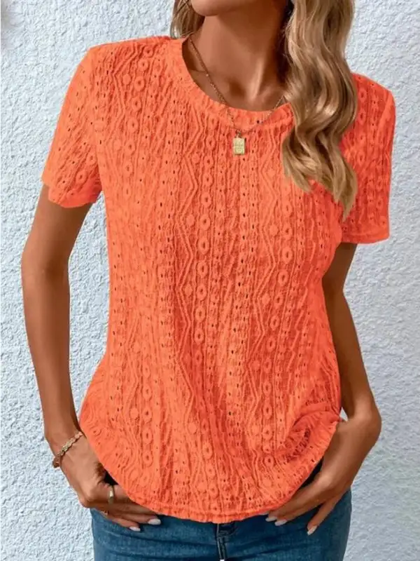 Modern Round-Neck Short-Sleeve T-Shirt