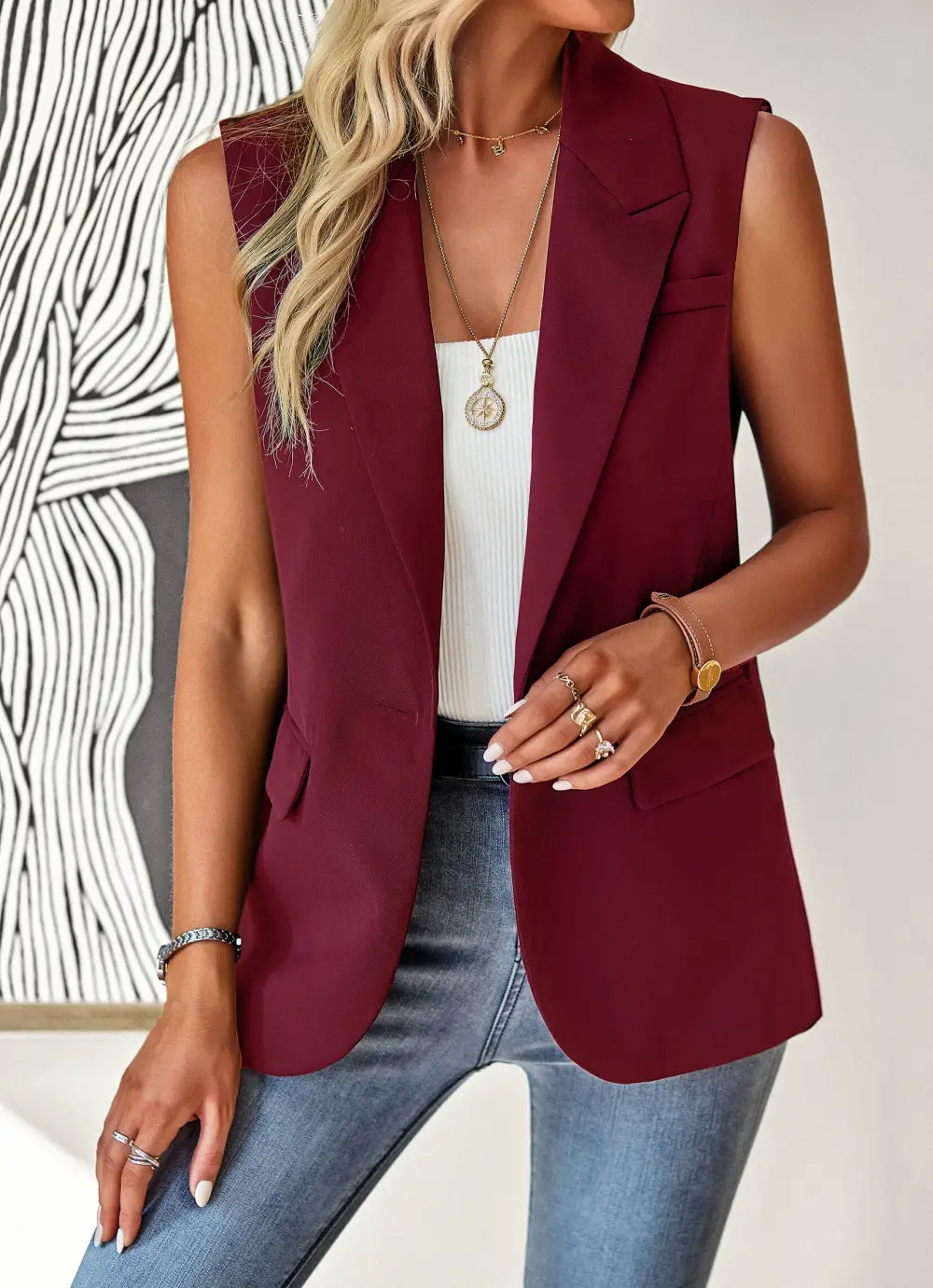 Relaxed Tailored Blazer Vest