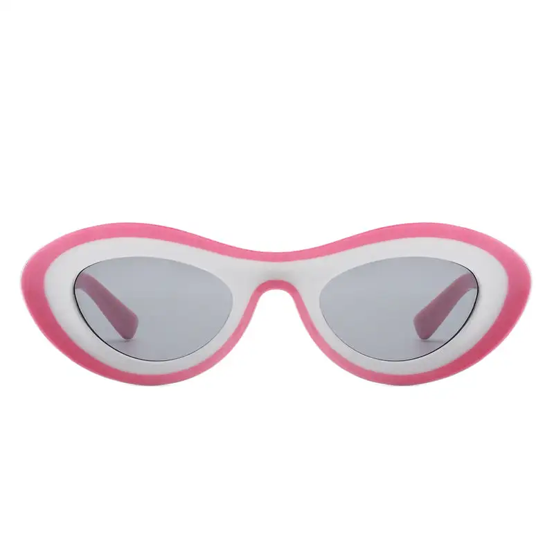 Slim Cat Eye Oval Frame Sunglasses