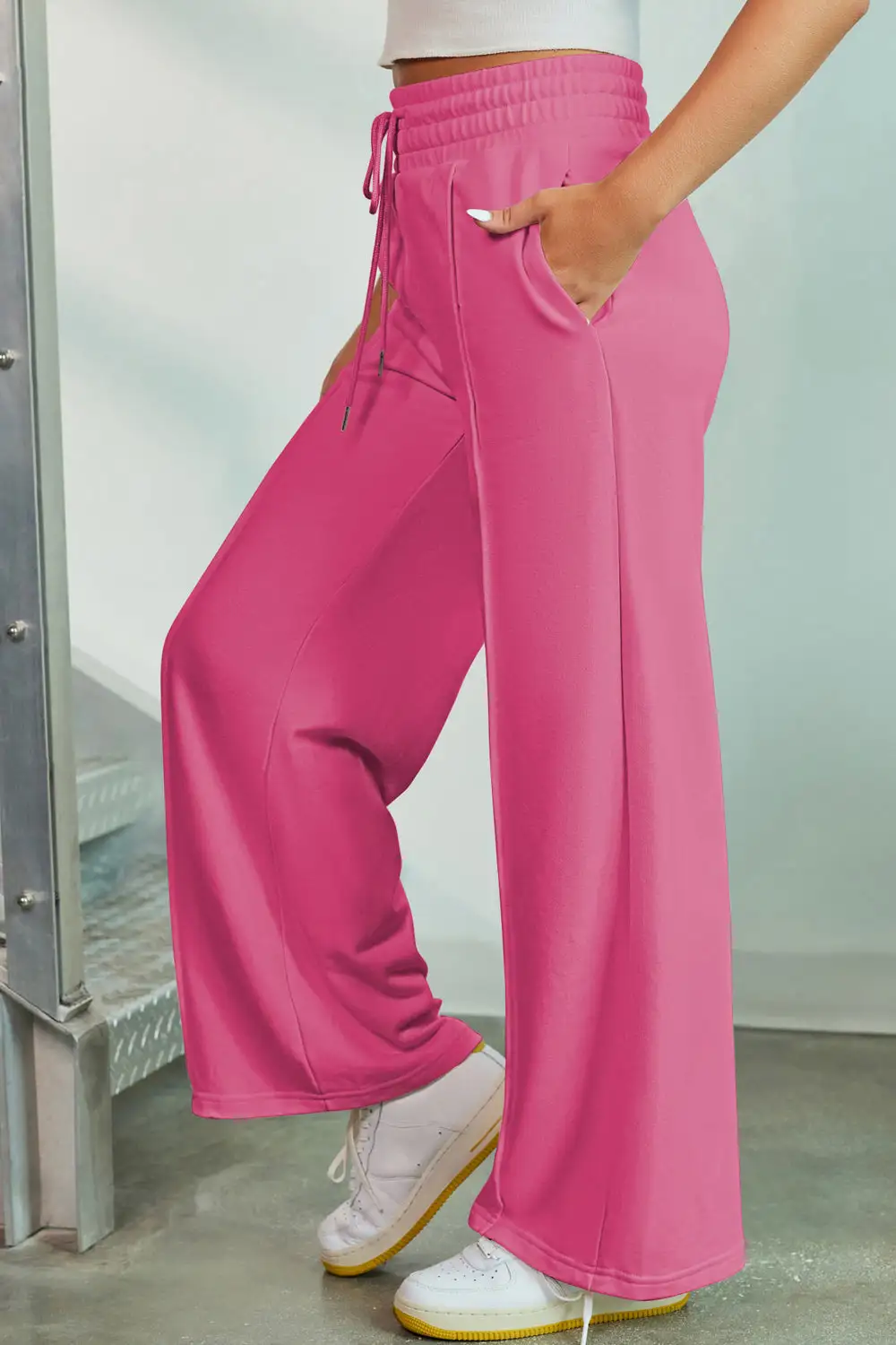Clean Wide Leg Drawstring Pants