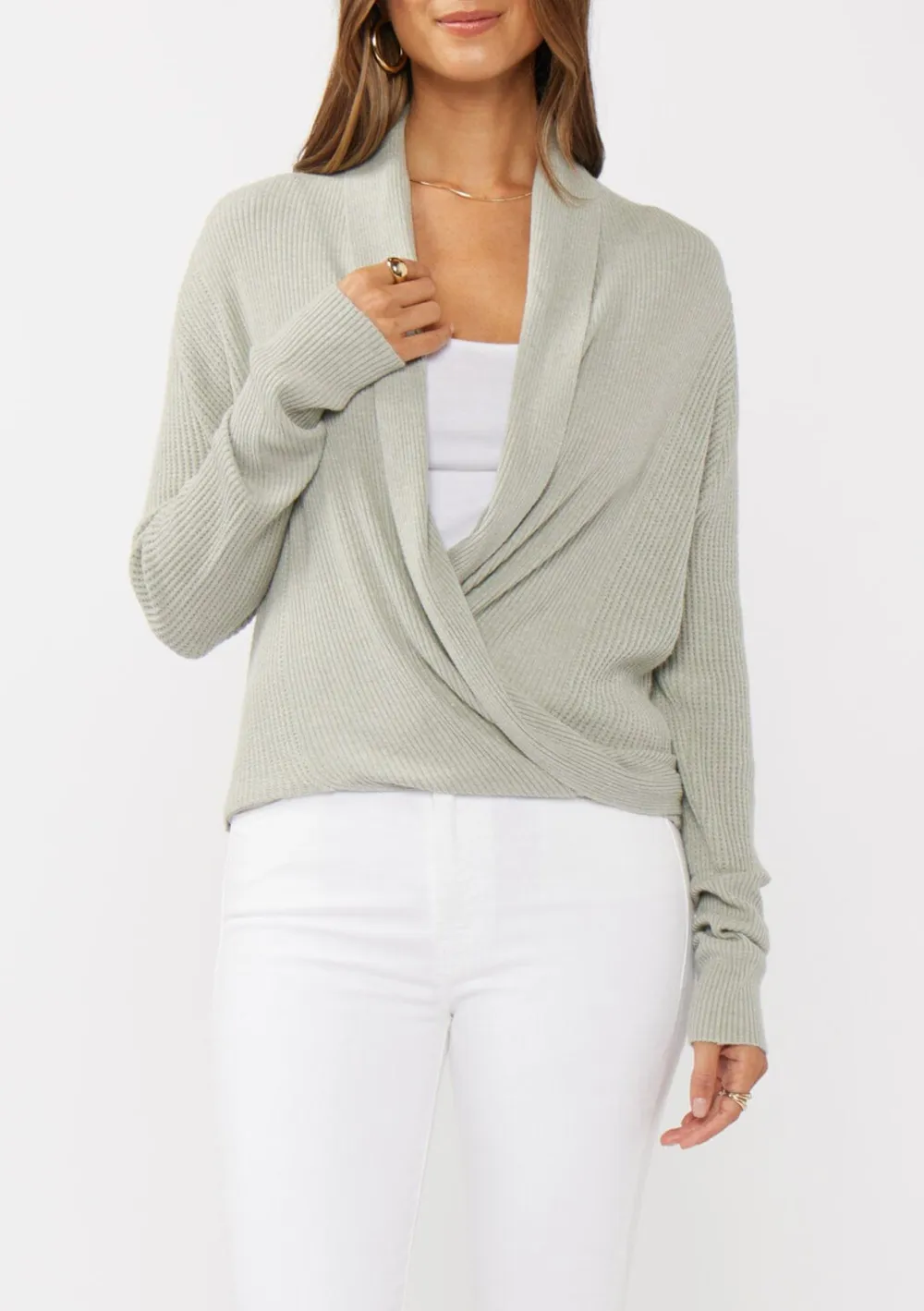 Ribbed Tie Front Long Sleeve Cardigan