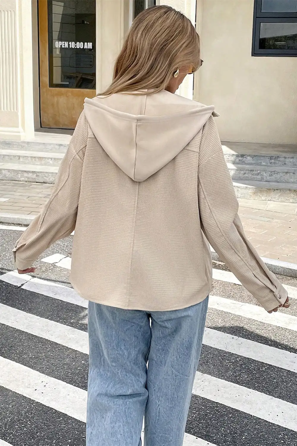 Thermal Knit Textured Hooded Jacket
