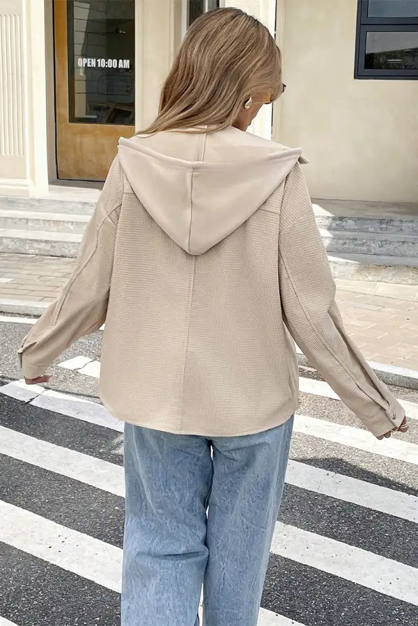 Thermal Knit Textured Hooded Jacket