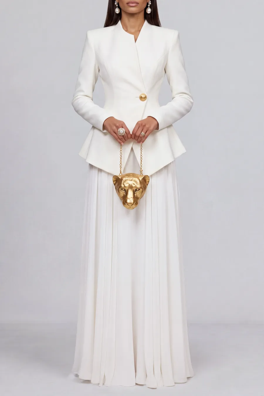 Long Sleeve Button Front Matching Skirt Set
