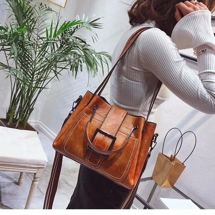 Vintage Suede Shoulder Crossbody Bag for