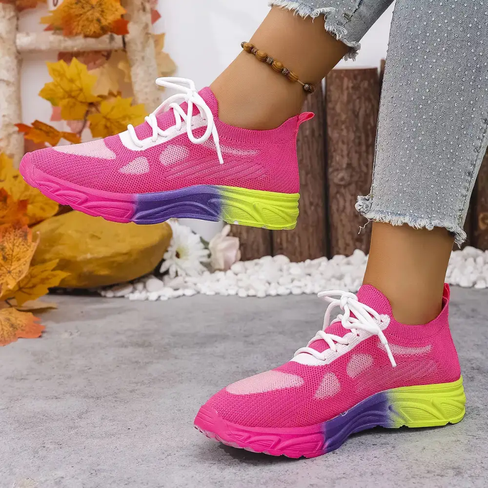 Lace-Up Round Toe Sneakers