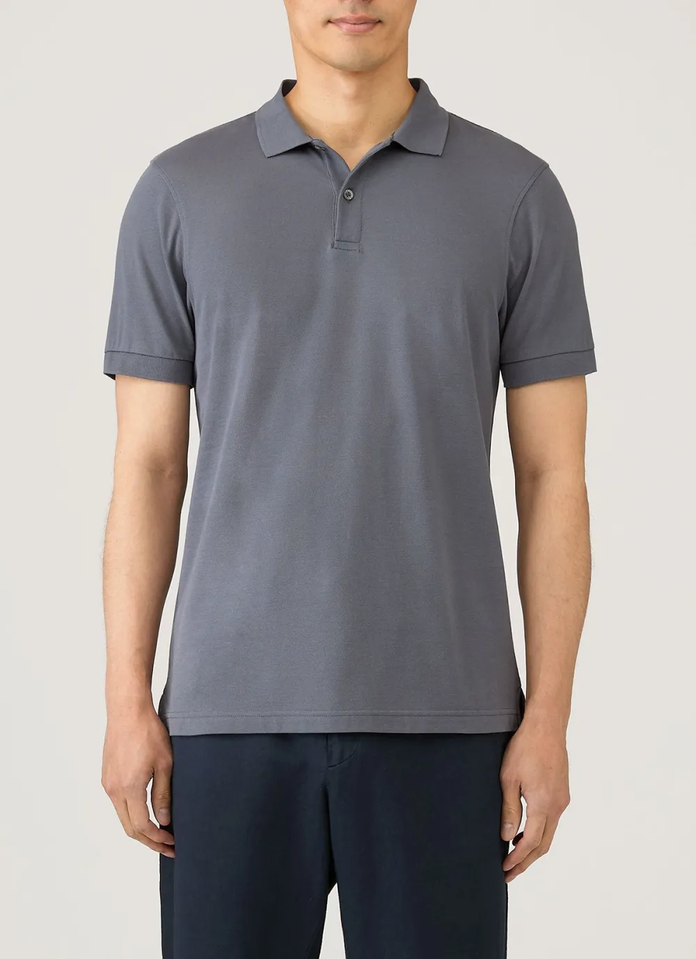 Balanced Everyday Slim Fit Cotton Pique Short Sleeve Polo Shirt