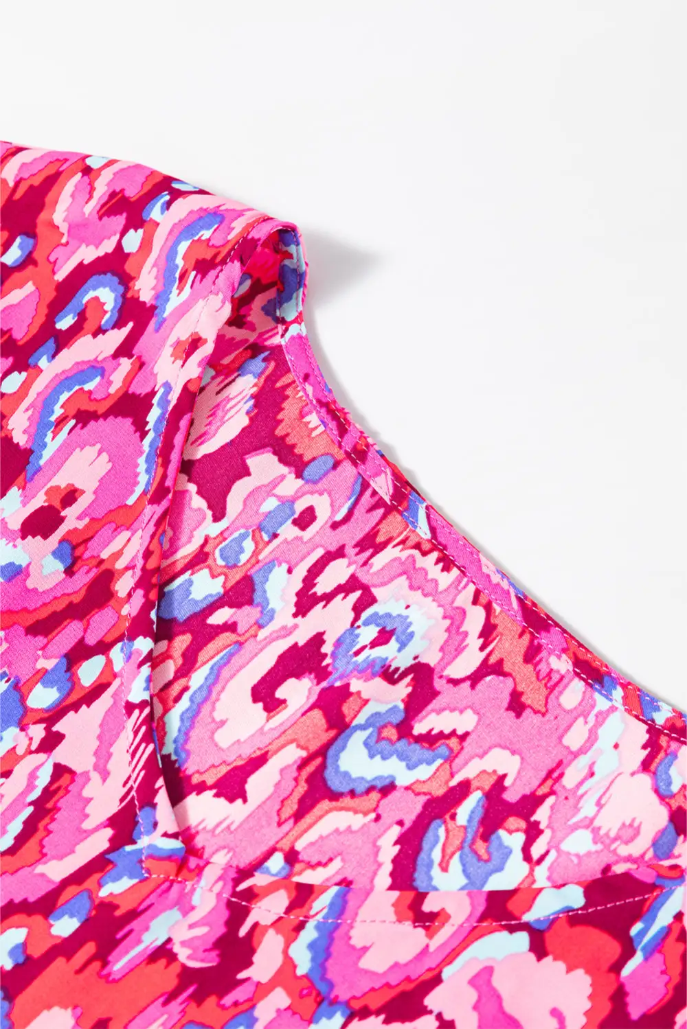 Abstract Print V-Neck Relaxed Fit Blouse