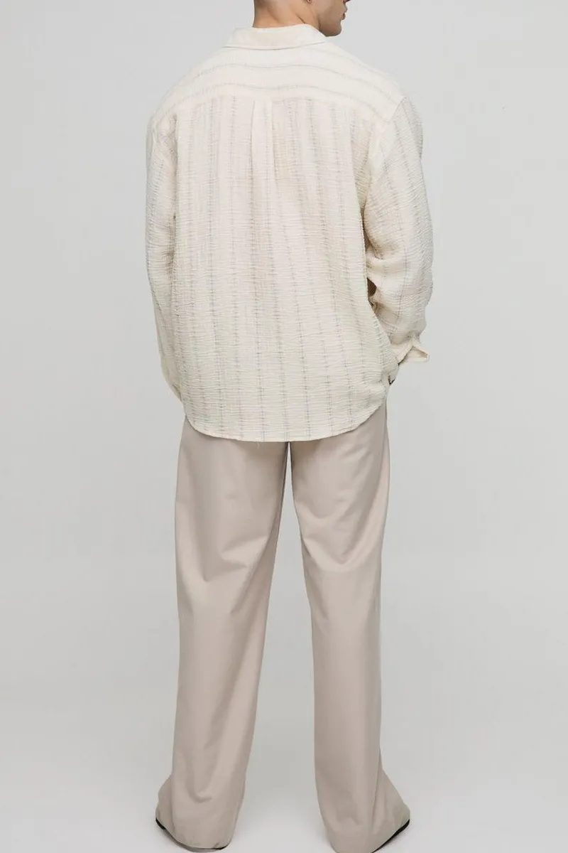 Relaxed Cheesecloth Cotton Shirt Casual Style