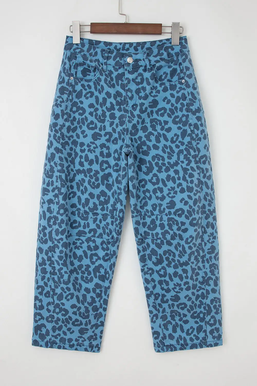 Leopard Print Straight Loose Jeans