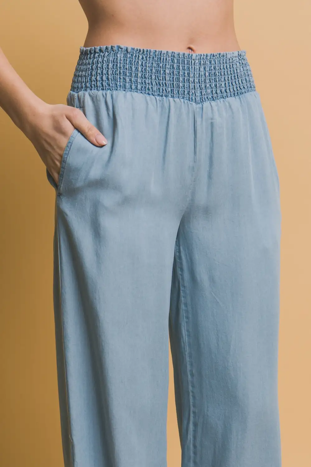 High Rise Smocked Pants