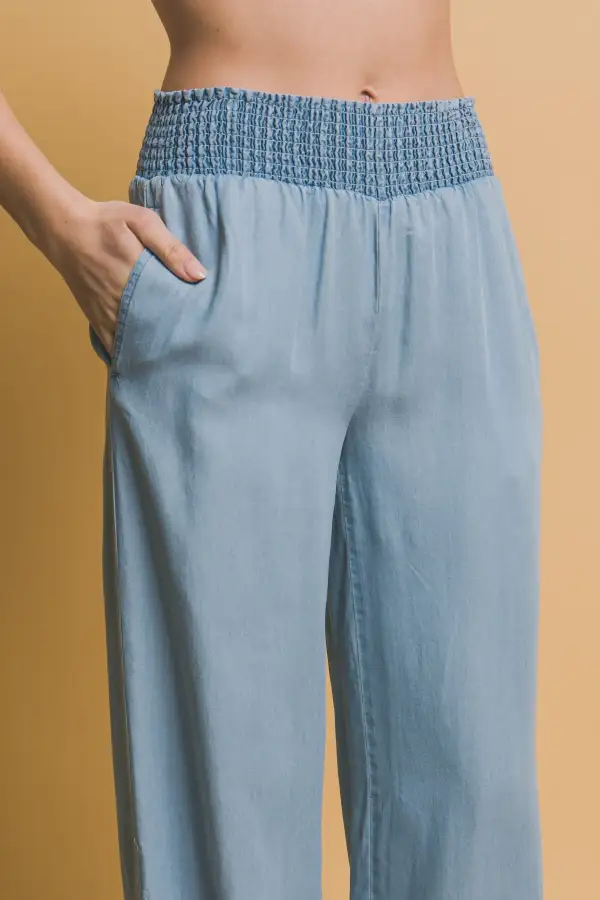 High Rise Smocked Pants