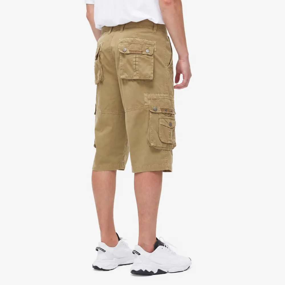 Men's Washed Twill 7-Length Multi-Pocket Cargo Capri Pants