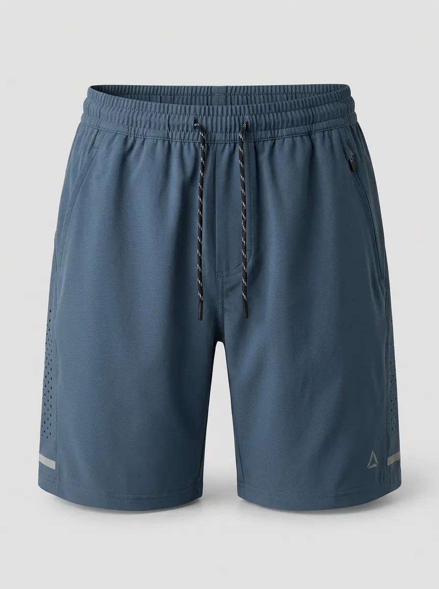 Men's Breathable Athletic Gym Running Perforated Shorts