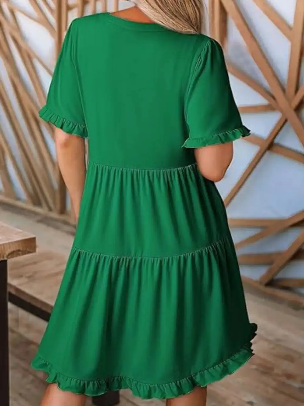 Short Sleeve Tiered Mini Dress