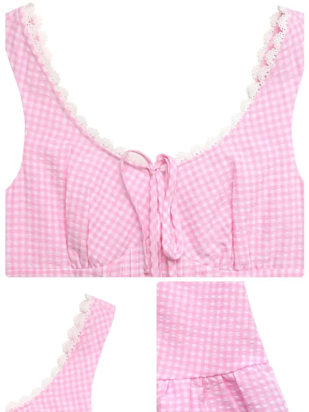 Plaid Lace Mini Dress