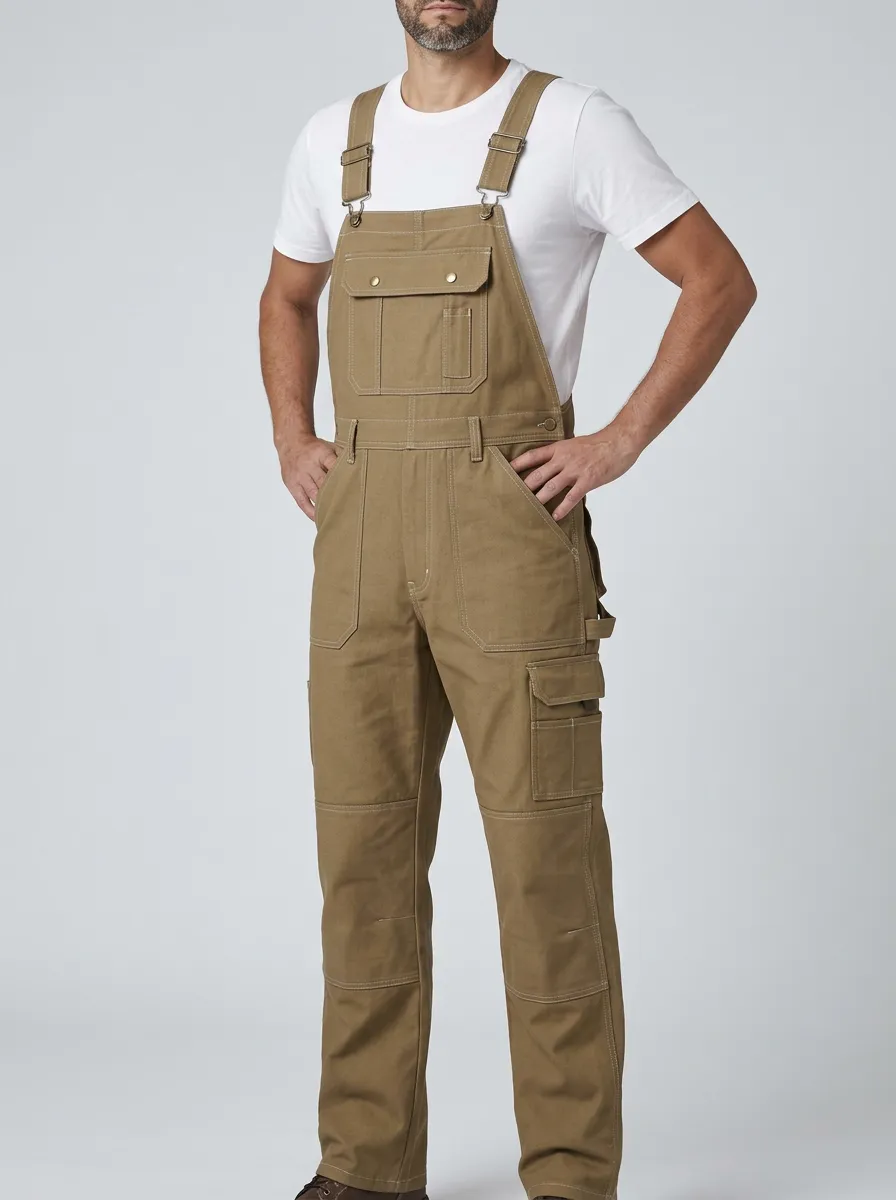 Men's Field Multi-Pocket Bib Work Overalls