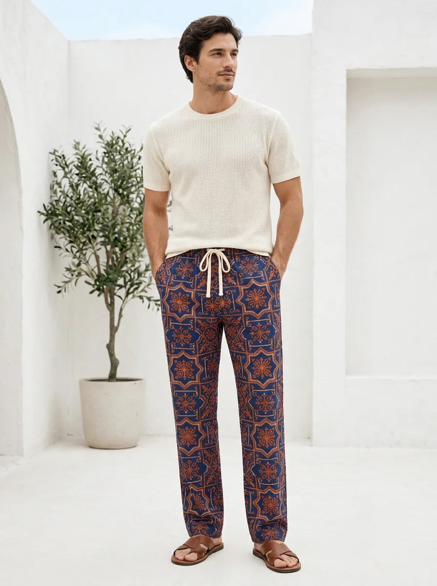 Men's Bohemian Geometric Star Printed Pants