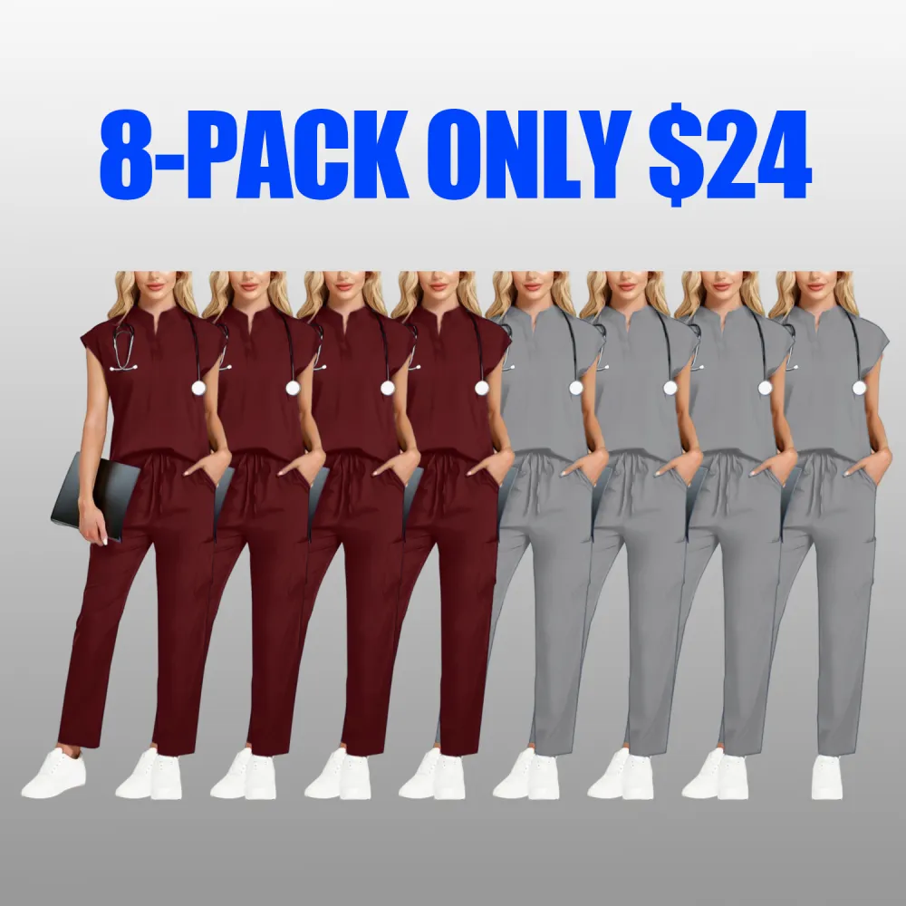 Women's V-Neck Workwear – Short Sleeve & Sleeveless Options with Inner Lining